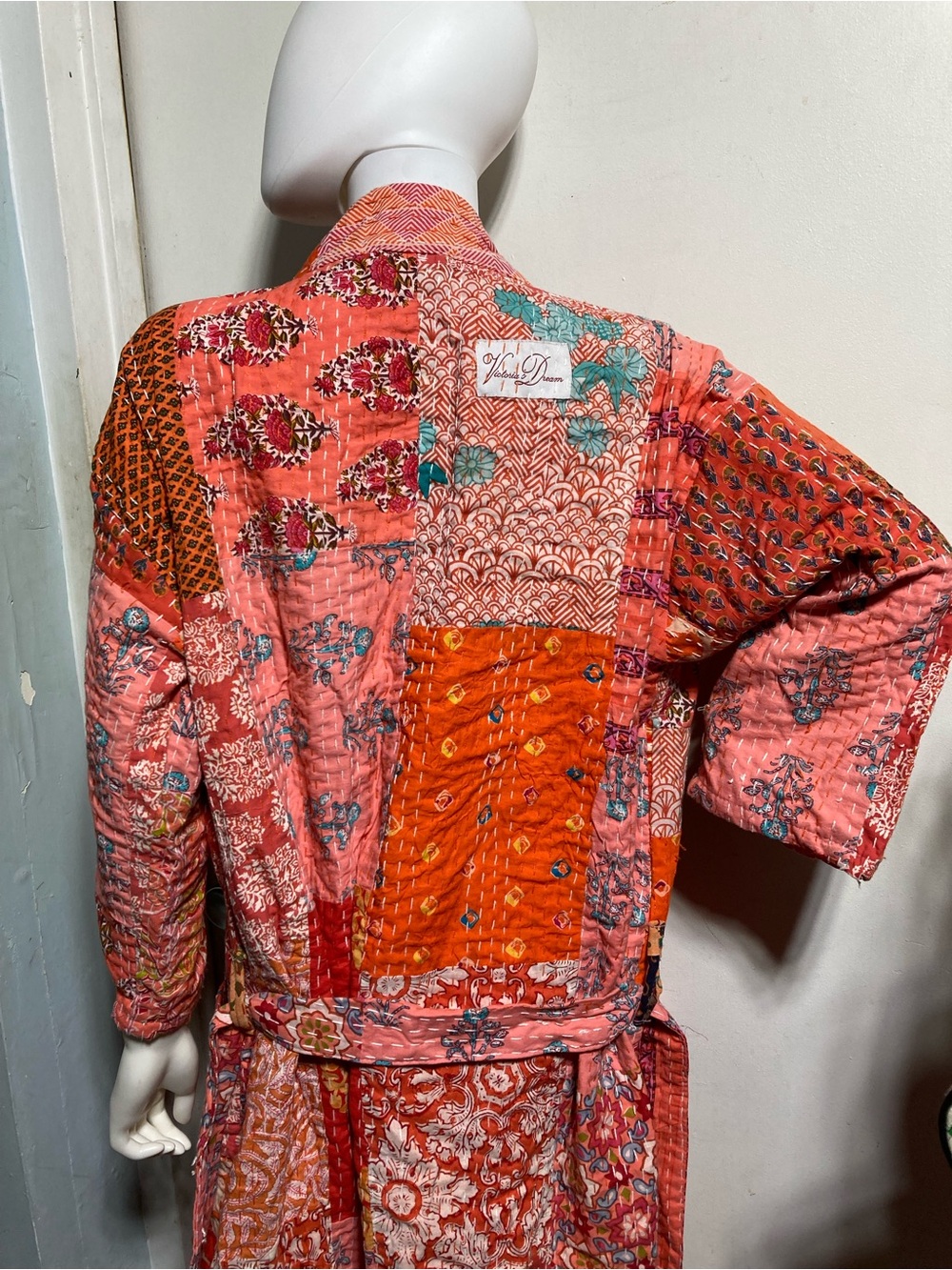 Indian Kantha Embroidered Robe - Picture 6 of 9